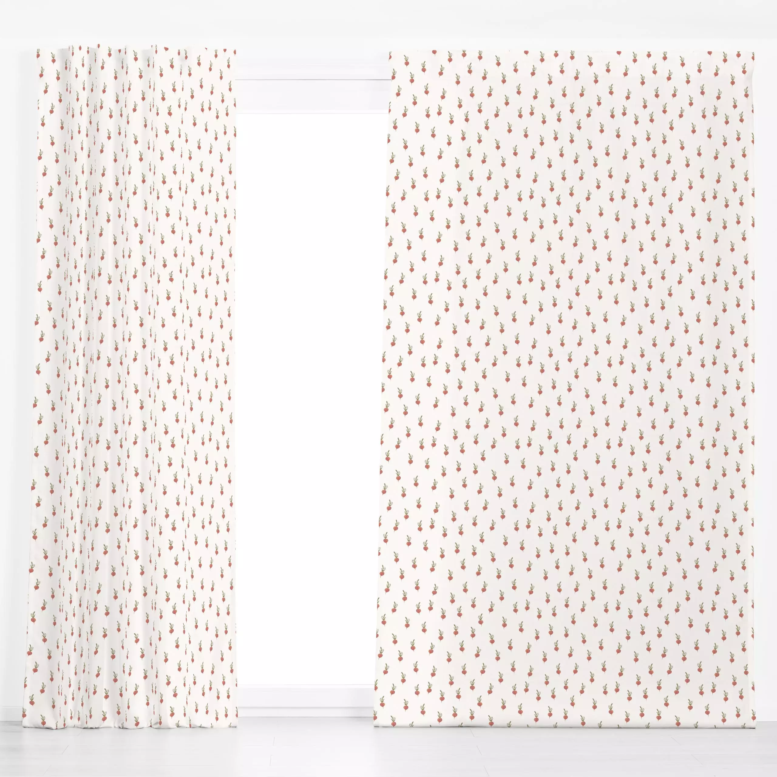 Dekovorhang Radieschen - Kinderzimmer & Motive für Kinder - von „Studio ROSAGRAU"; Muster, Kinder, Garten, Kinderzimmer, Stu...