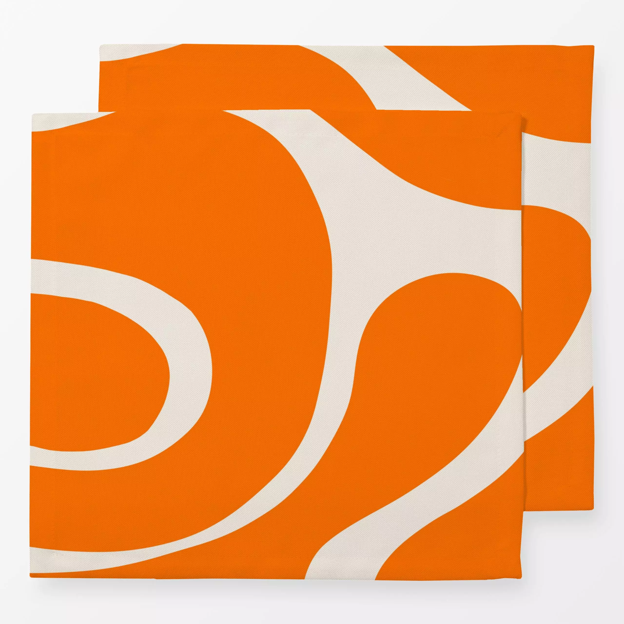 Servietten High-Five Orange Beige - Symbole & Muster - von „textilwerk"; abstrakt, Geburtstag, modern, grafisch, bunt, party...