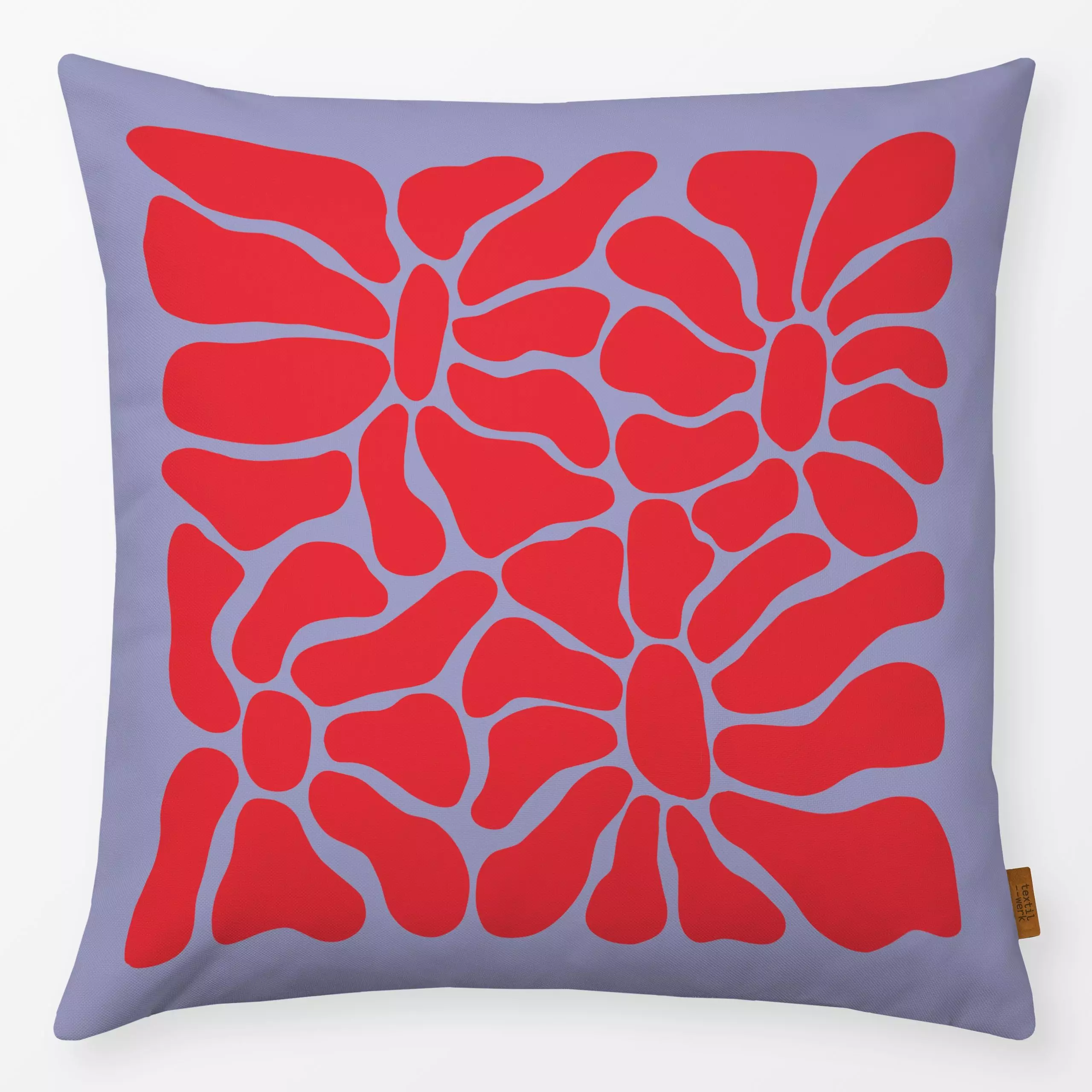 Kissen Bloom 2 Rot Lila - Blumen & Florales, Symbole & Muster - von „textilwerk"; Blumen, Blüten, Geburtstag, grafisch, flor...