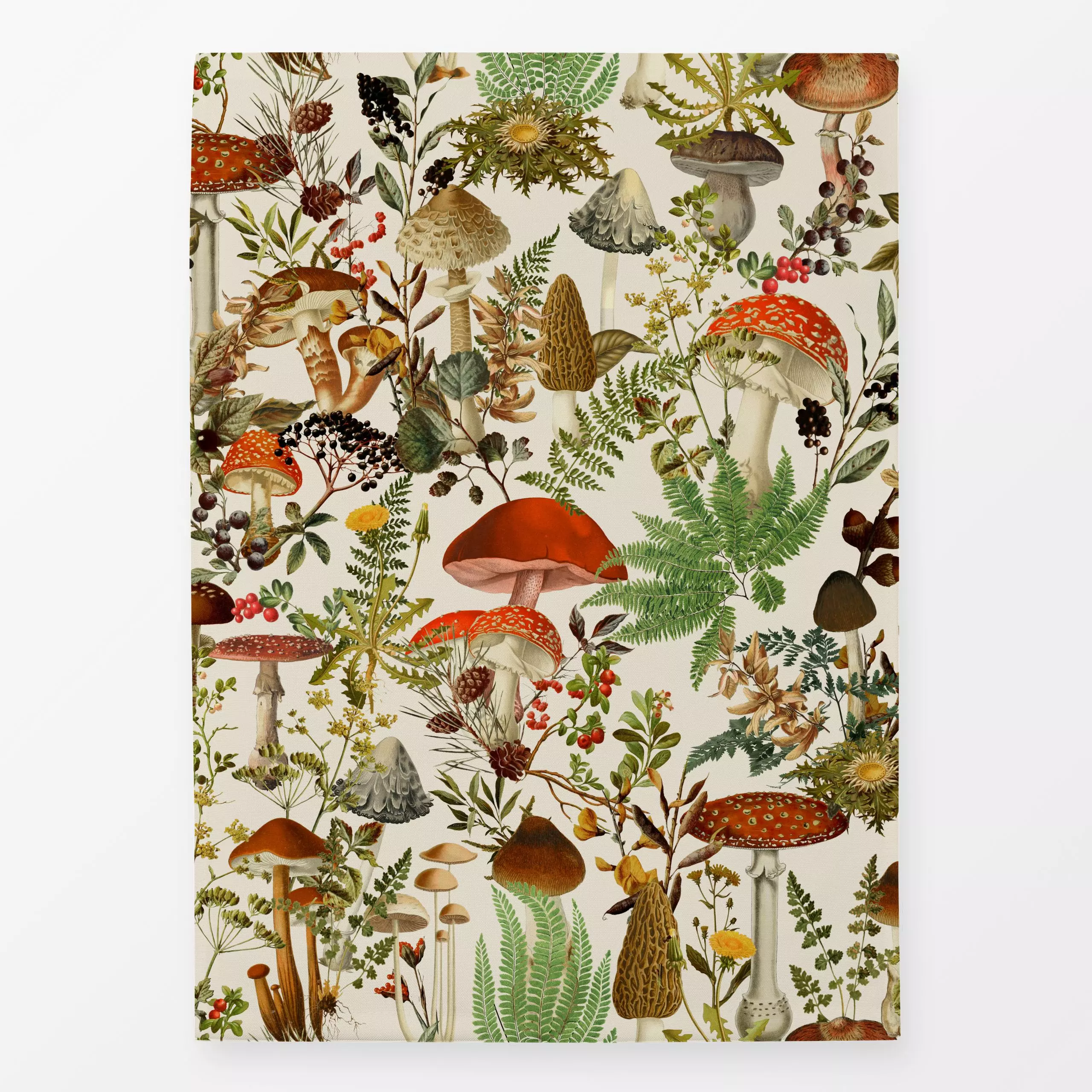 Geschirrtücher Herbst Wald - Pflanzen & Botanik, Retro & Vintage - von „Uta Naumann"; boho, Farn, Beeren, Wildblumen, Wald, ...