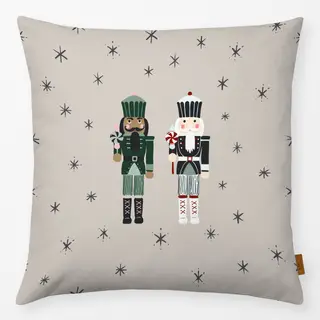 Kissen Zwei Nussknacker beige
