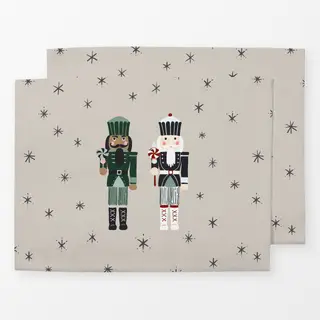 Tischset Zwei Nussknacker beige