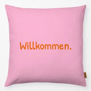 Kissen Willkommen pink