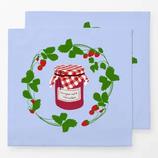 Servietten Erdbeermarmelade Blau
