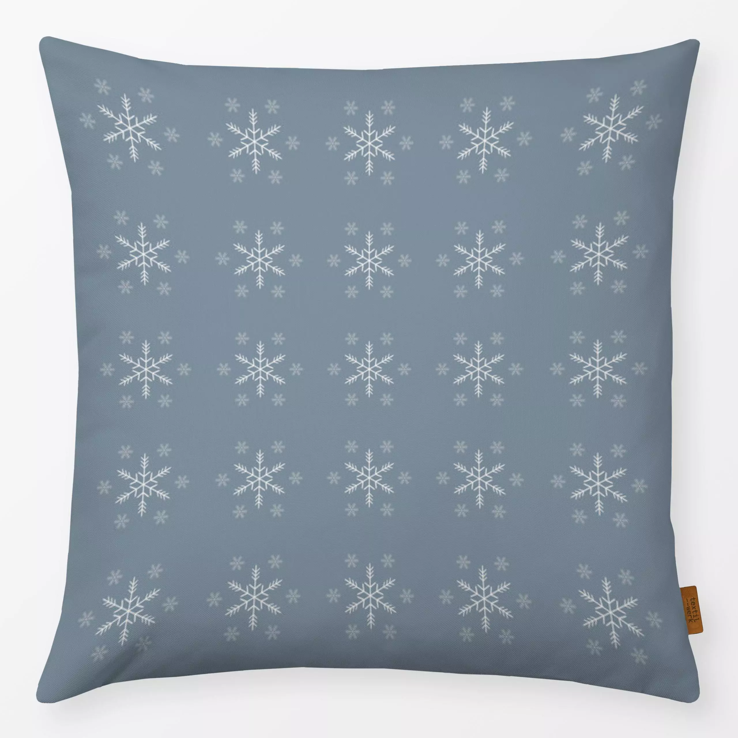 Kissen Eiskristall Muster blau - Weihnachten, Winter - von „Jana Moßmann"; Muster, Schneeflocken, Weihnachten, Winter, Schne...
