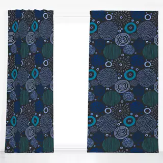 Dekovorhang Tribal Doodle Marks blue