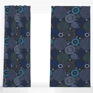 Dekovorhang Tribal Doodle Marks blue