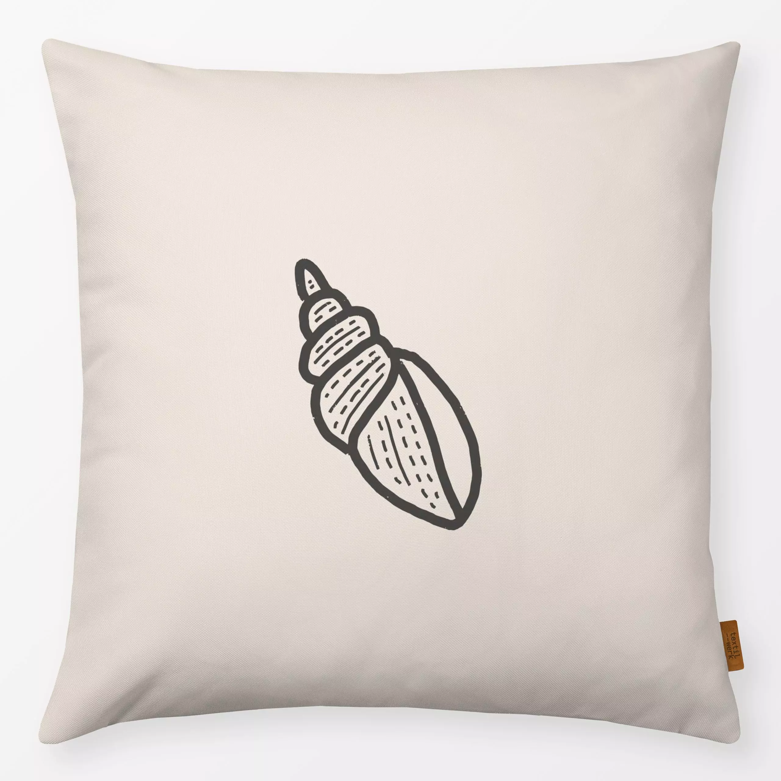 Kissen Single Shell - Natur & Landschaft, Sommer - von „Kruth Design"; Garten, Meer, Strand, Sommer, Muscheln, Sommerlich, G...
