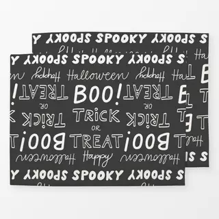 Tischset Halloween Typo anthrazit
