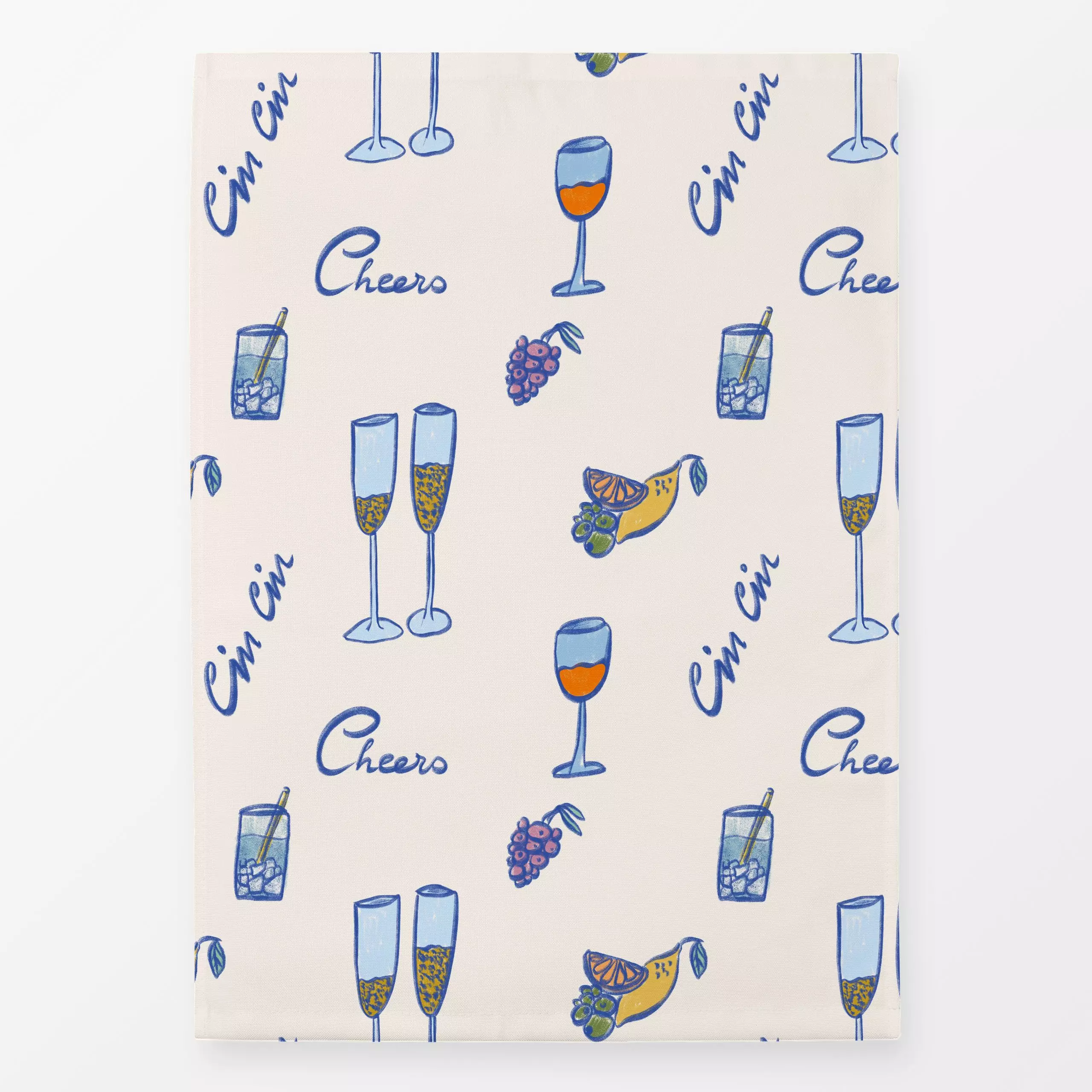 Geschirrtücher Cin Cin Fiesta - Sommer, Küche, Essen & Trinken - von „Patries Elisabeth"; Obst, Muster, Illustration, kleing...