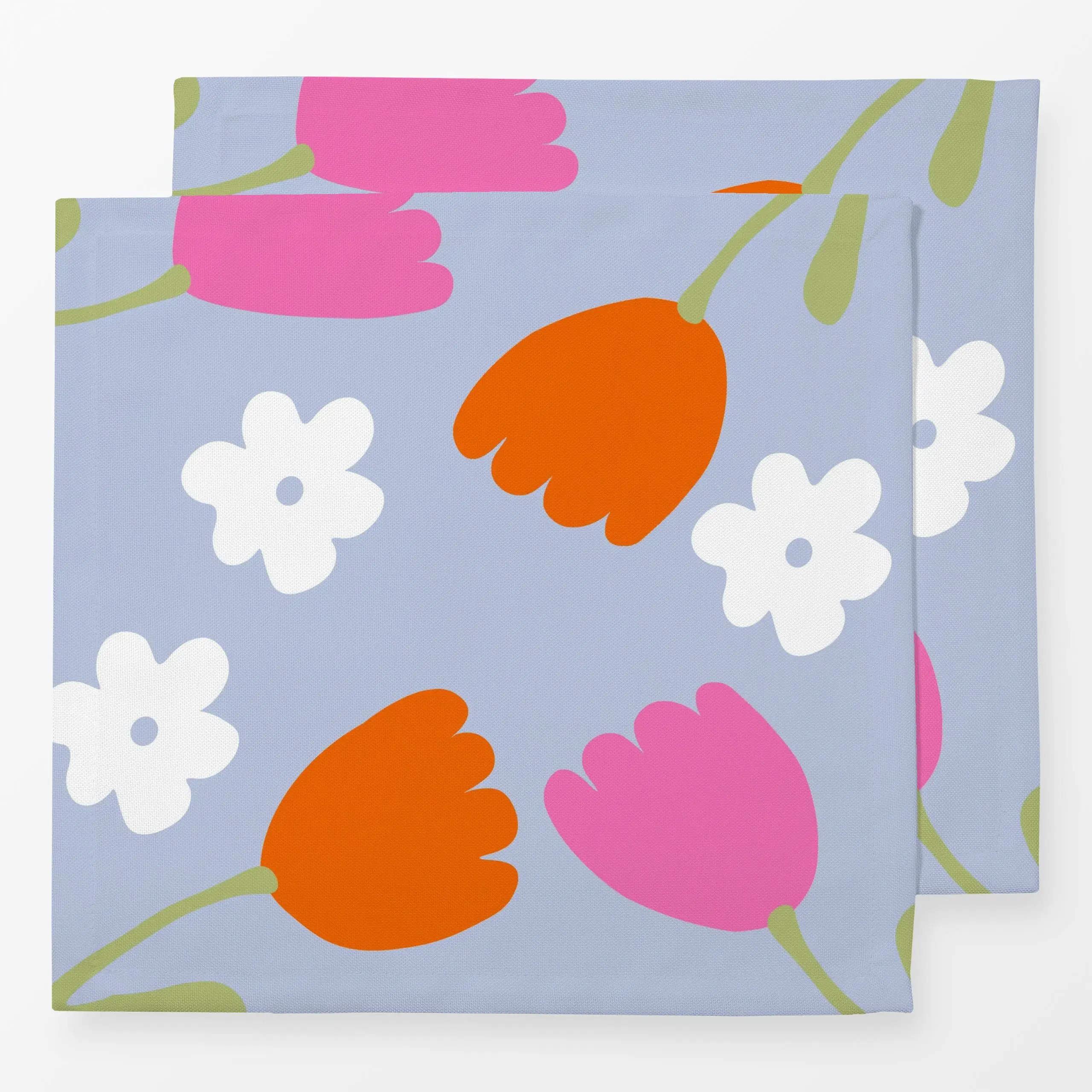 Servietten Tulpen Frühlingsblumen Blau - Blumen & Florales, Frühling, Ostern - von „Alisa Knöß"; Tulpen, Fruehling, Blumenmu...