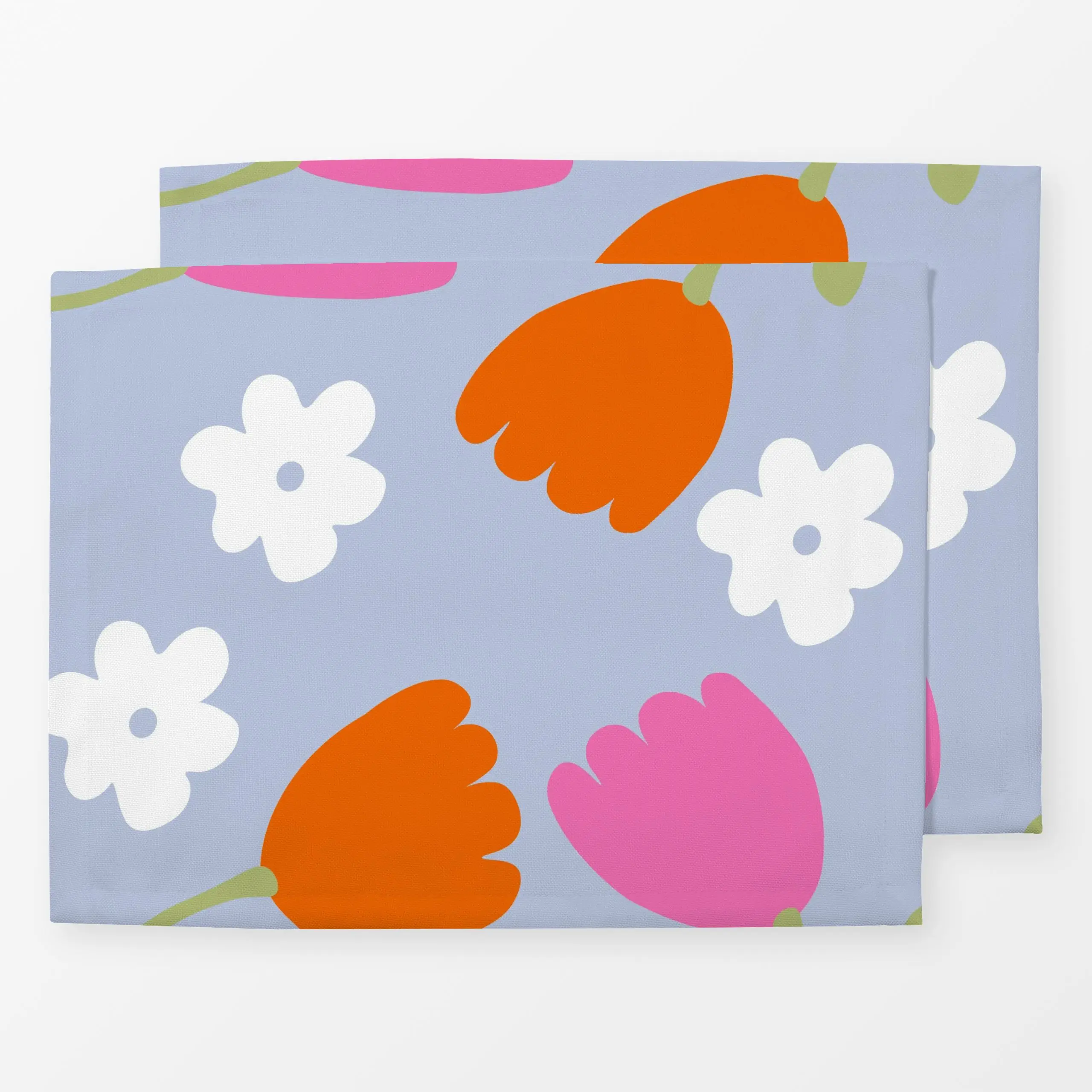 Tischset Tulpen Frühlingsblumen Blau - Blumen & Florales, Frühling, Ostern - von „Alisa Knöß"; Tulpen, Fruehling, Blumenmust...