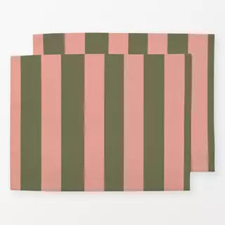 Tischset Stripes Christmas rosa grün
