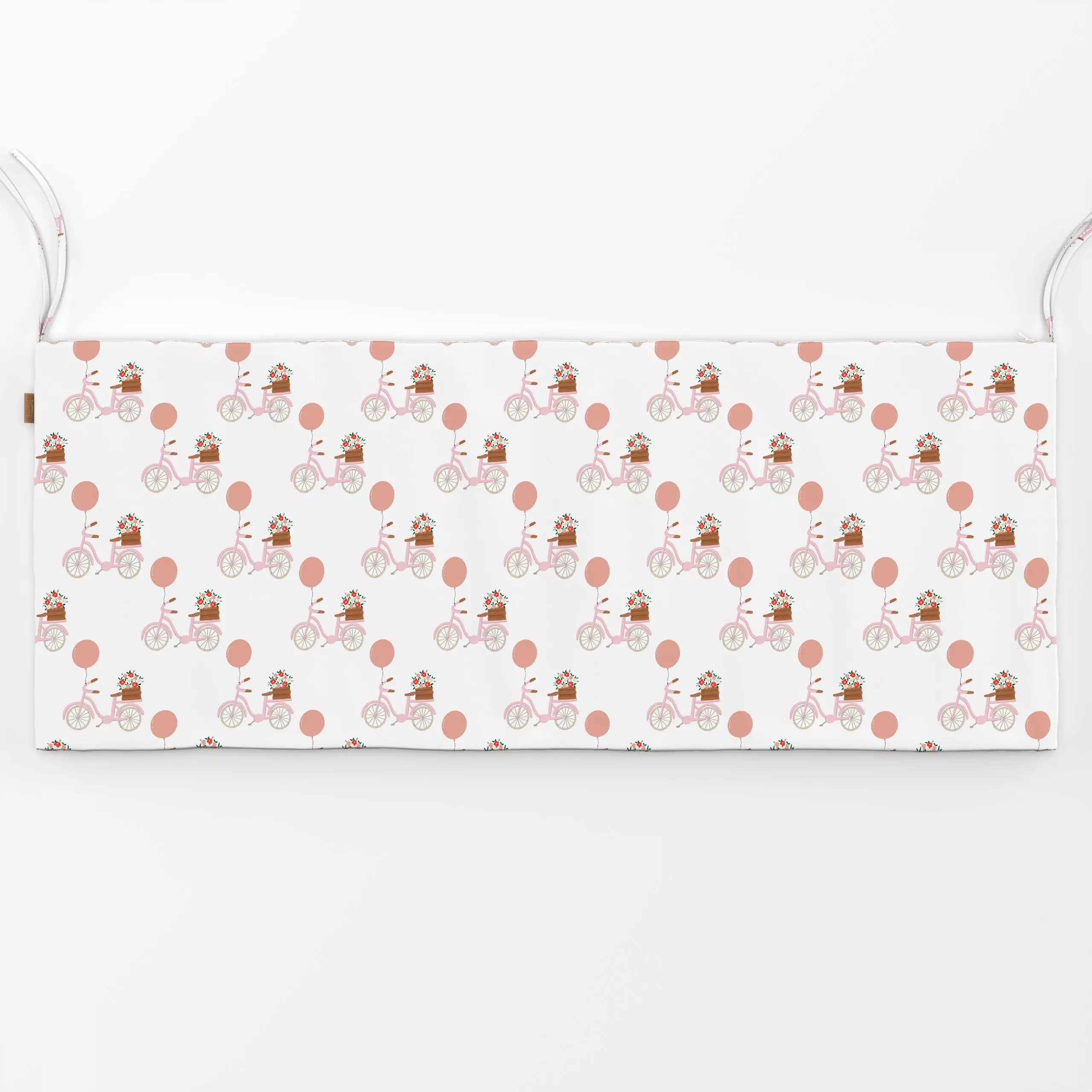 Bankauflage Sommertage Fahrrad - von „Lena Yokota"; Blumen, Fahrrad, Sommer, floral, Luftballons, Summerfeeling, lenayokota