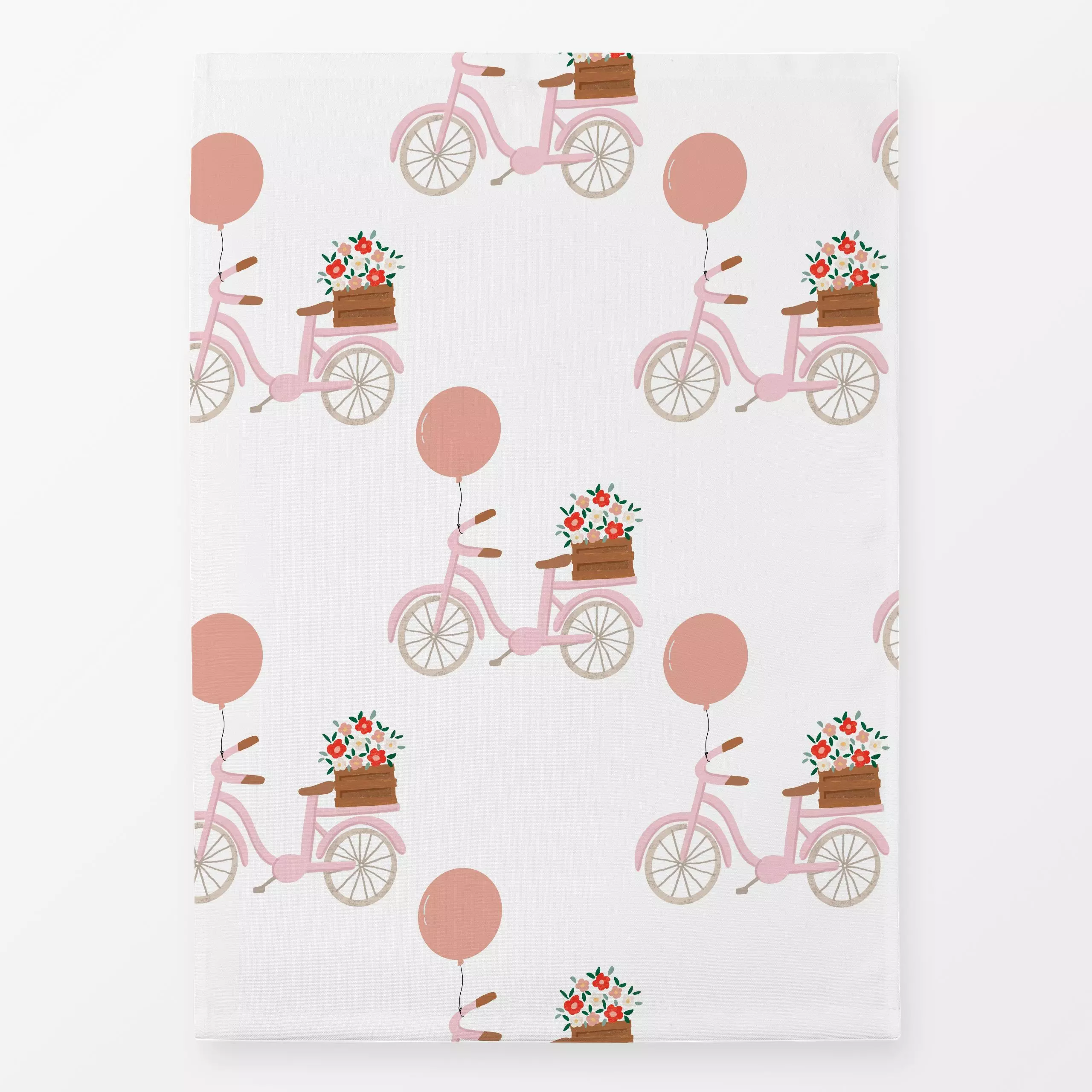 Geschirrtücher Sommertage Fahrrad - von „Lena Yokota"; Blumen, Fahrrad, Sommer, floral, Luftballons, Summerfeeling, lenayoko...