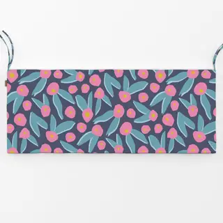 Bankauflage Abstrakte Blau-Rosa Blüten