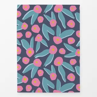 Geschirrtücher Abstrakte Blau-Rosa Blüten