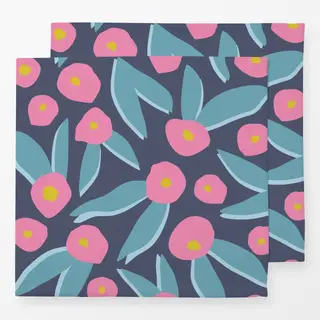 Servietten Abstrakte Blau-Rosa Blüten