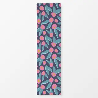 Tischläufer Abstrakte Blau-Rosa Blüten