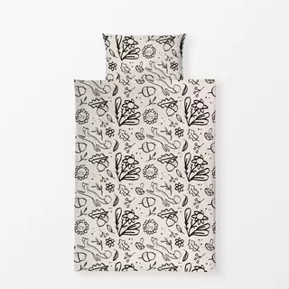 Bettwäsche Fuchs Herbst Beige Schwarz