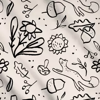 Meterware Fuchs Herbst Beige Schwarz