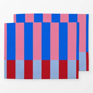Tischset Stripes blue pink