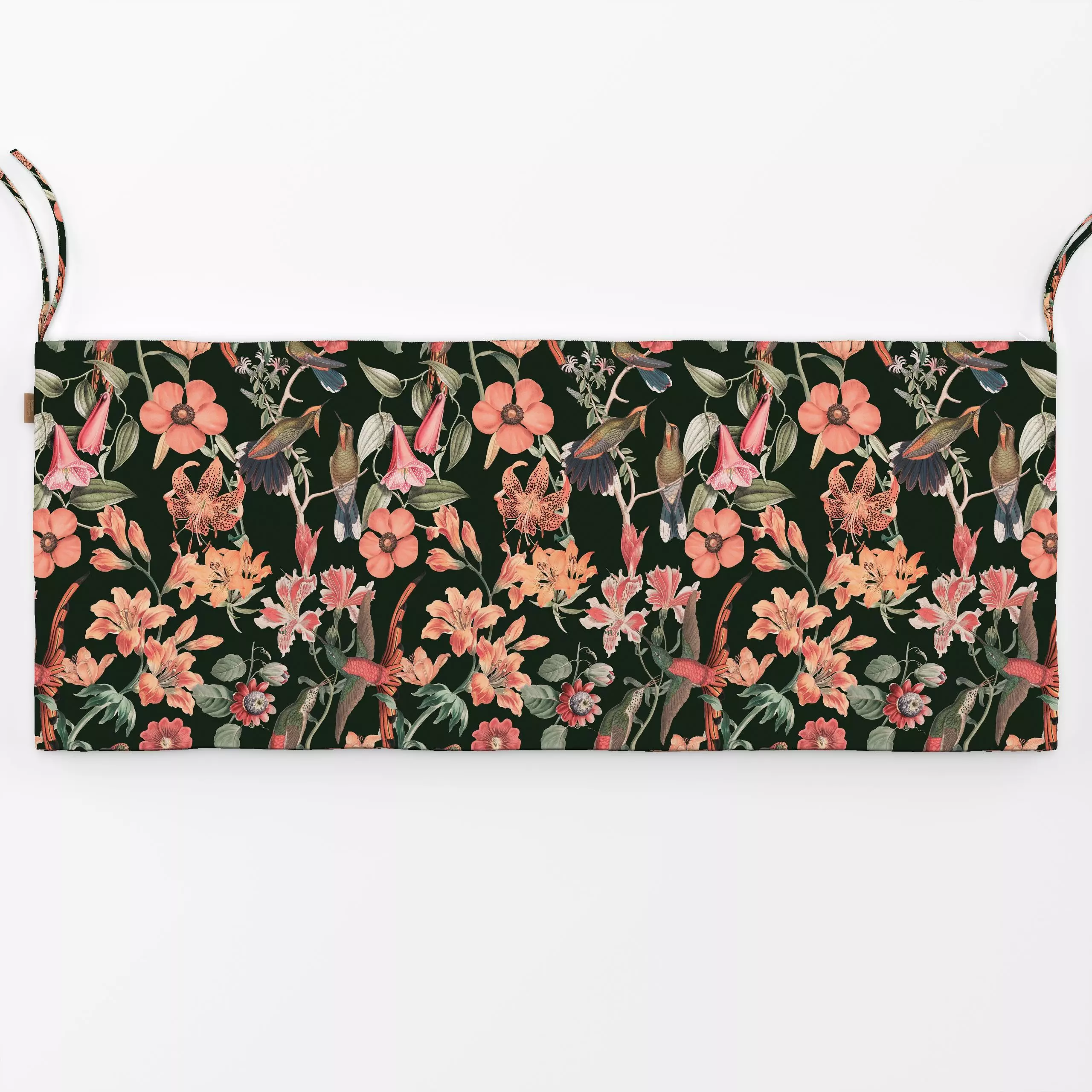 Bankauflage Vintage Birds Dark Green - Blumen & Florales, Tiere - von „Andrea Haase"; Natur, Vogel, tropisch, exotisch, flor...