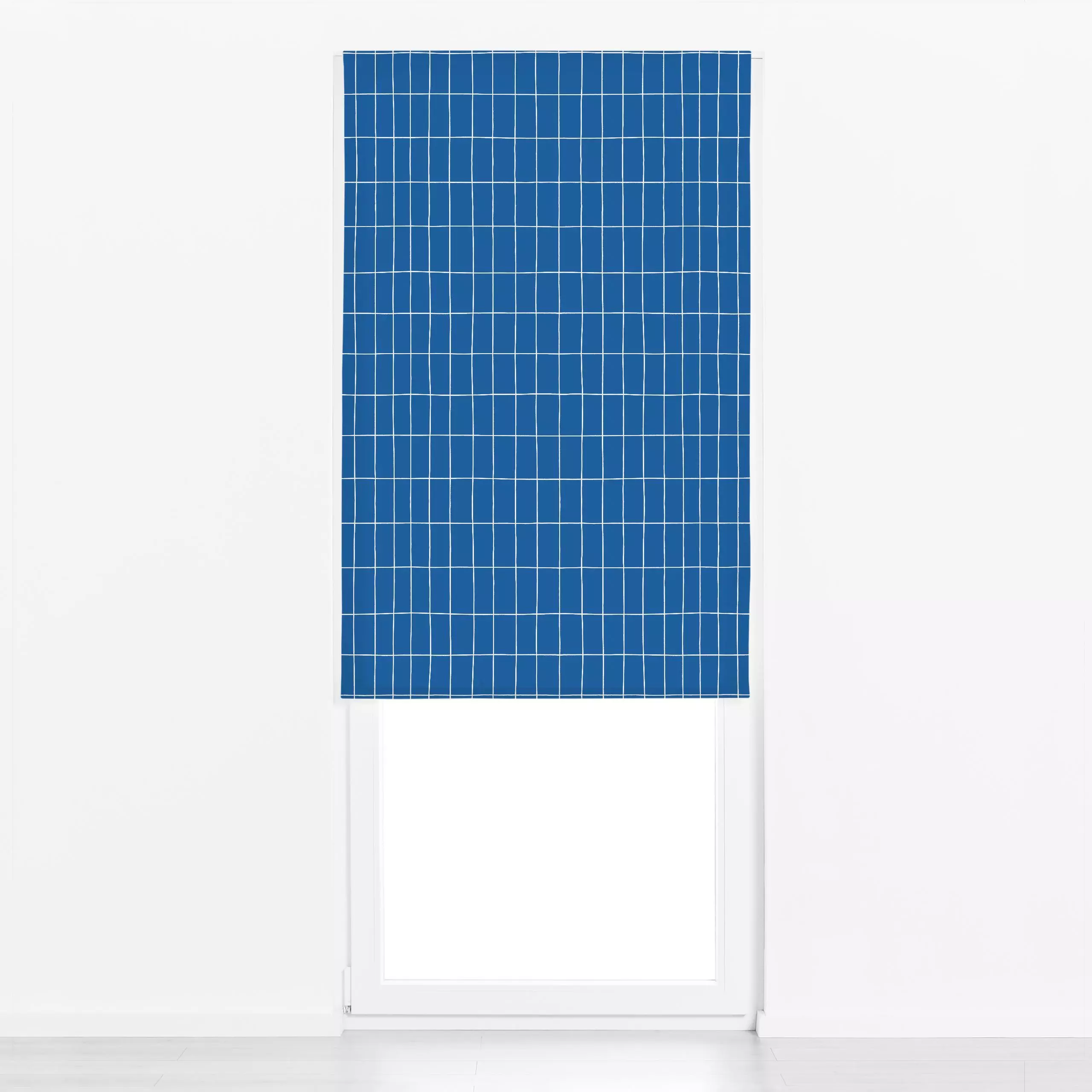 Raffrollo Karo Mania Grid 4 - Symbole & Muster - von „Primus Pattern"; linie, Linien, Blaugrau, Sommer, grid, Karo, outdoor,...