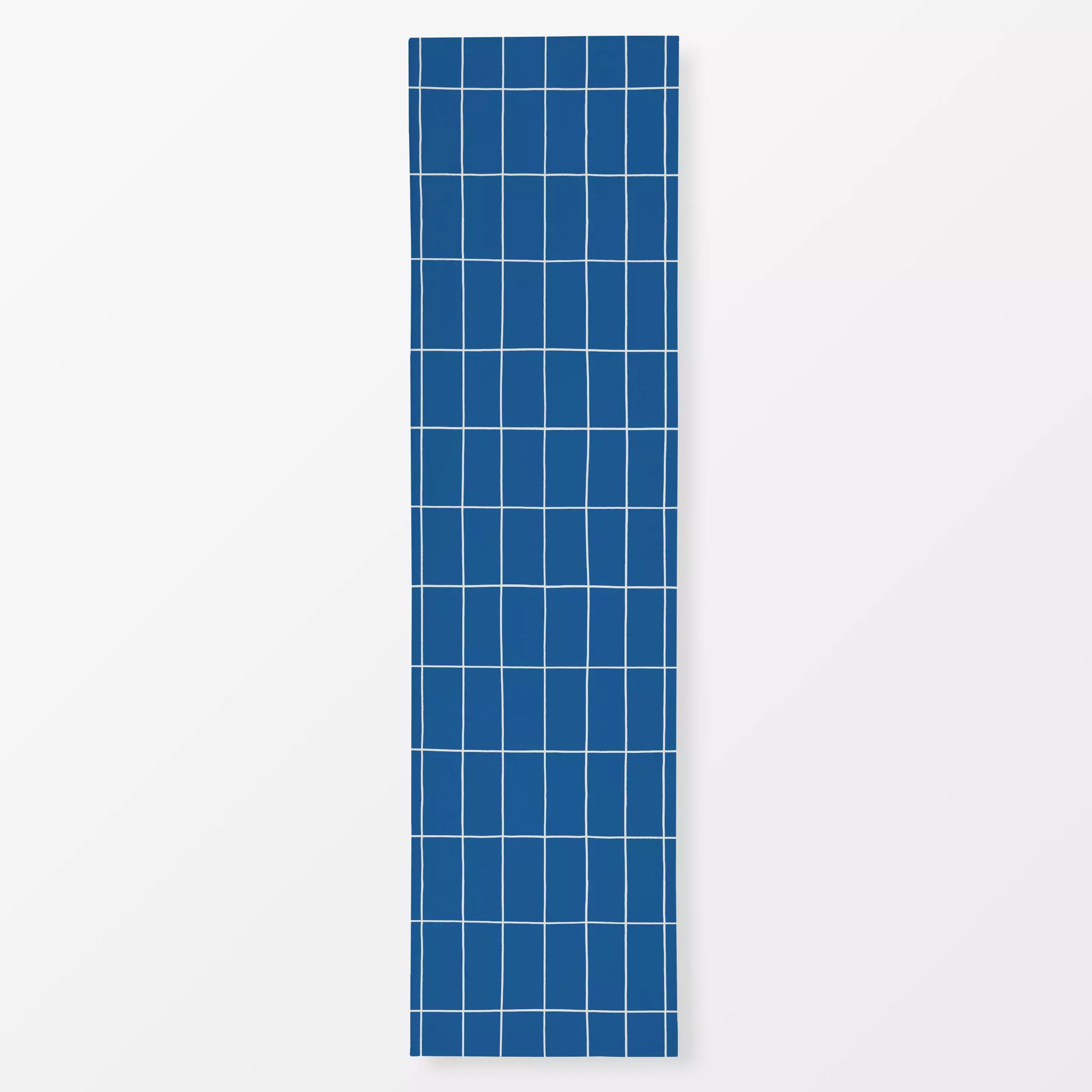 Tischläufer Karo Mania Grid 4 - Symbole & Muster - von „Primus Pattern"; linie, Linien, Blaugrau, Sommer, grid, Karo, outdoo...