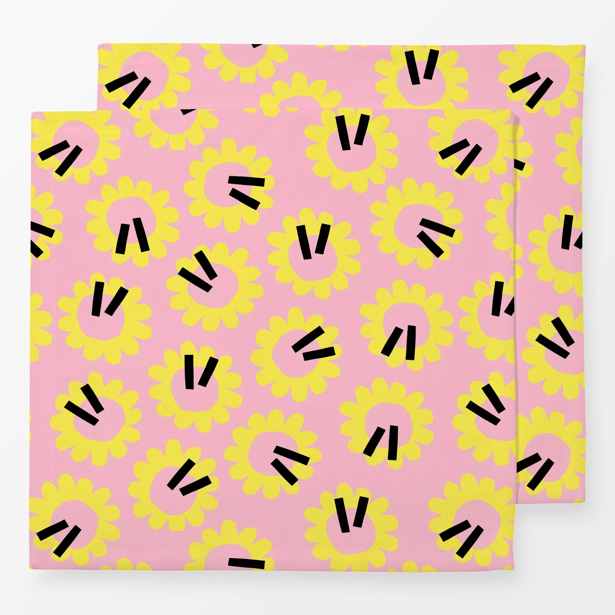 Servietten Sunflower Yellow - Blumen & Florales, Symbole & Muster - von „Lisa Jasmin Bauer"; Muster, rosa, sonnenblumen, Her...