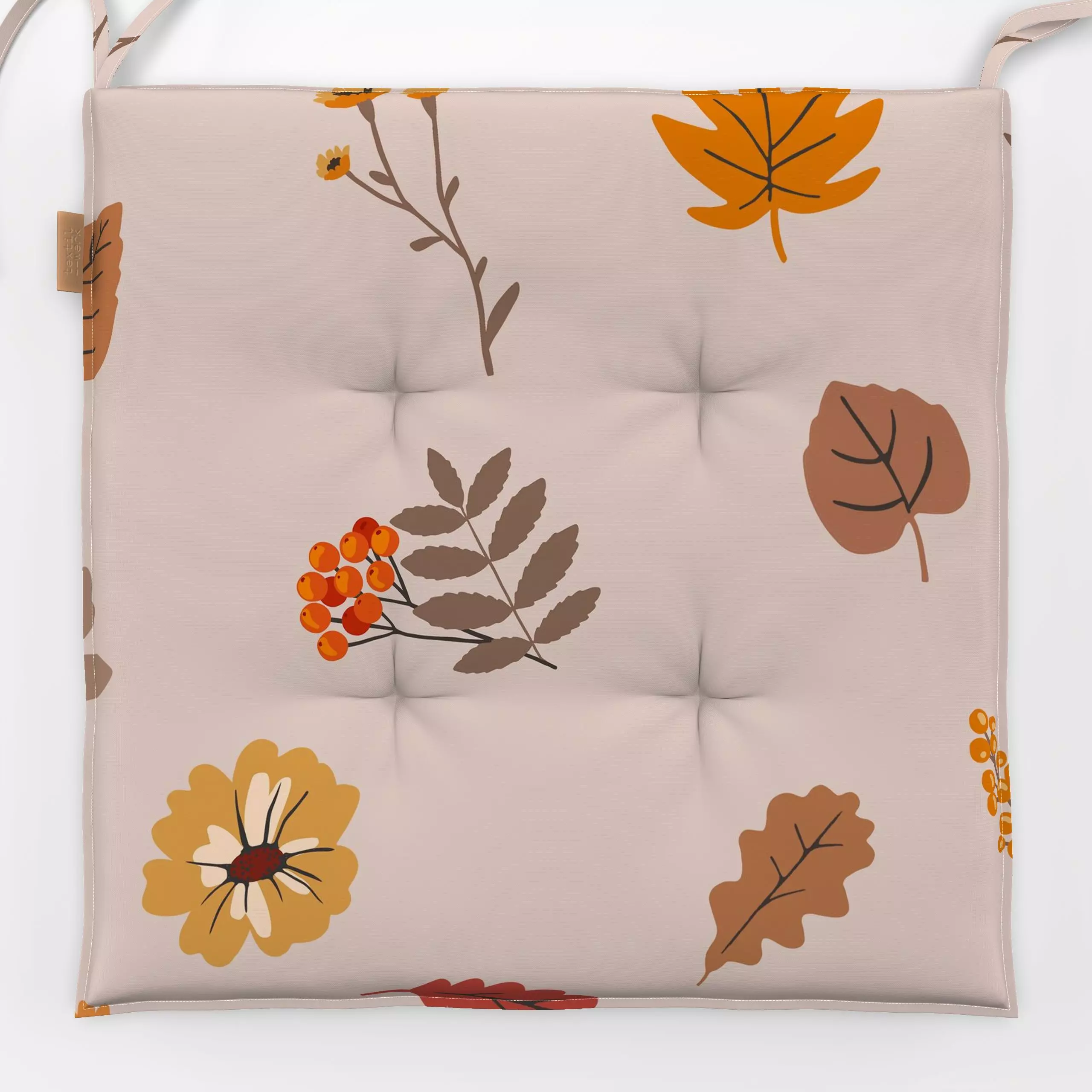 Sitzkissen Herbstblumen Blätter - Symbole & Muster, Pflanzen & Botanik - von „Studio Kesse"; Trockenblumen, Blätter, Blüten,...