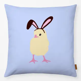 Kissen Küken mit Hasenohren Blau