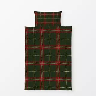 Bettwäsche Grün Rot Weihnachts Plaid