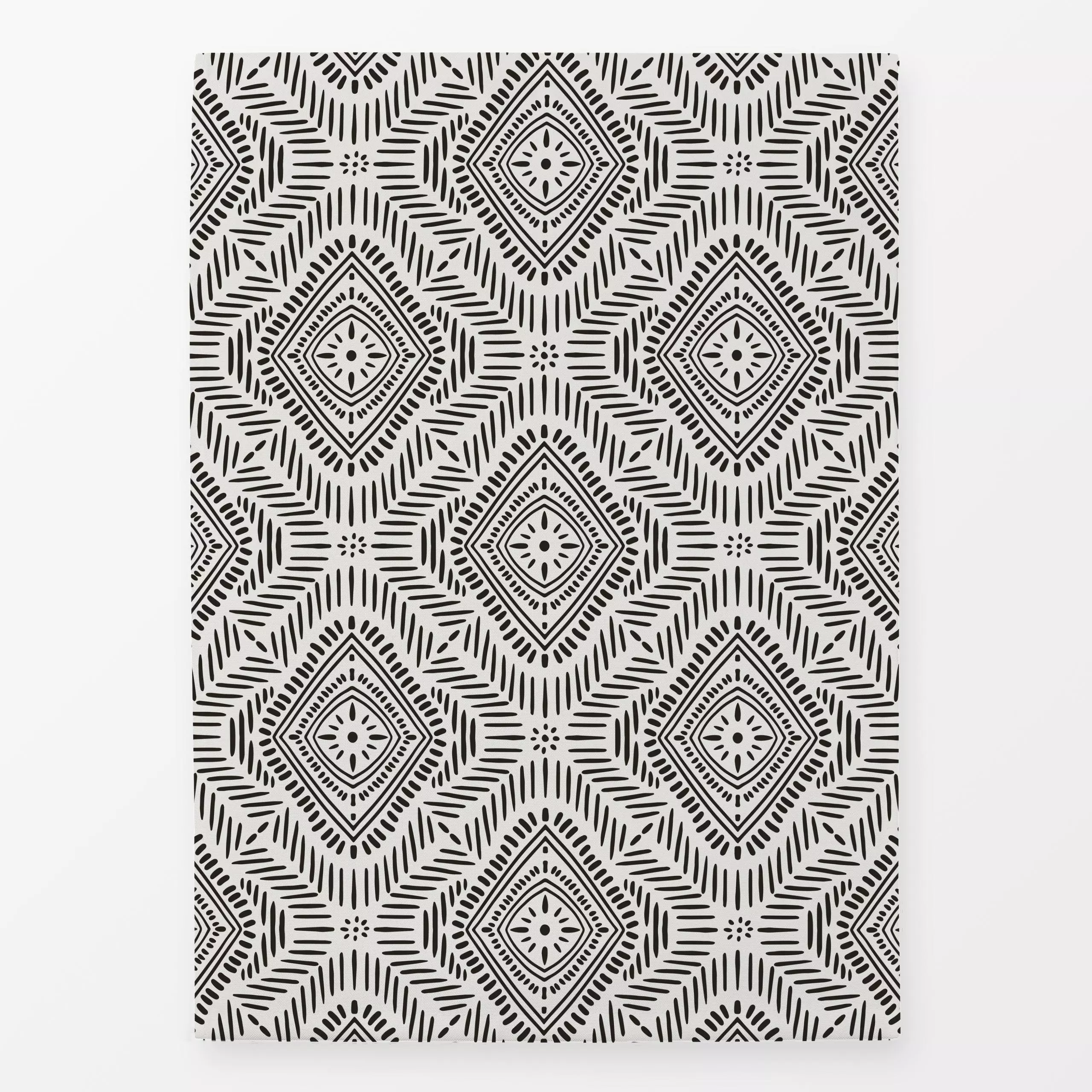 Geschirrtücher Boho Medallion Black - Symbole & Muster - von „Vivian Hasenclever"; boho, schwarz, handzeichnung, Medaillon