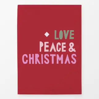 Geschirrtücher Love Peace and Xmas rot