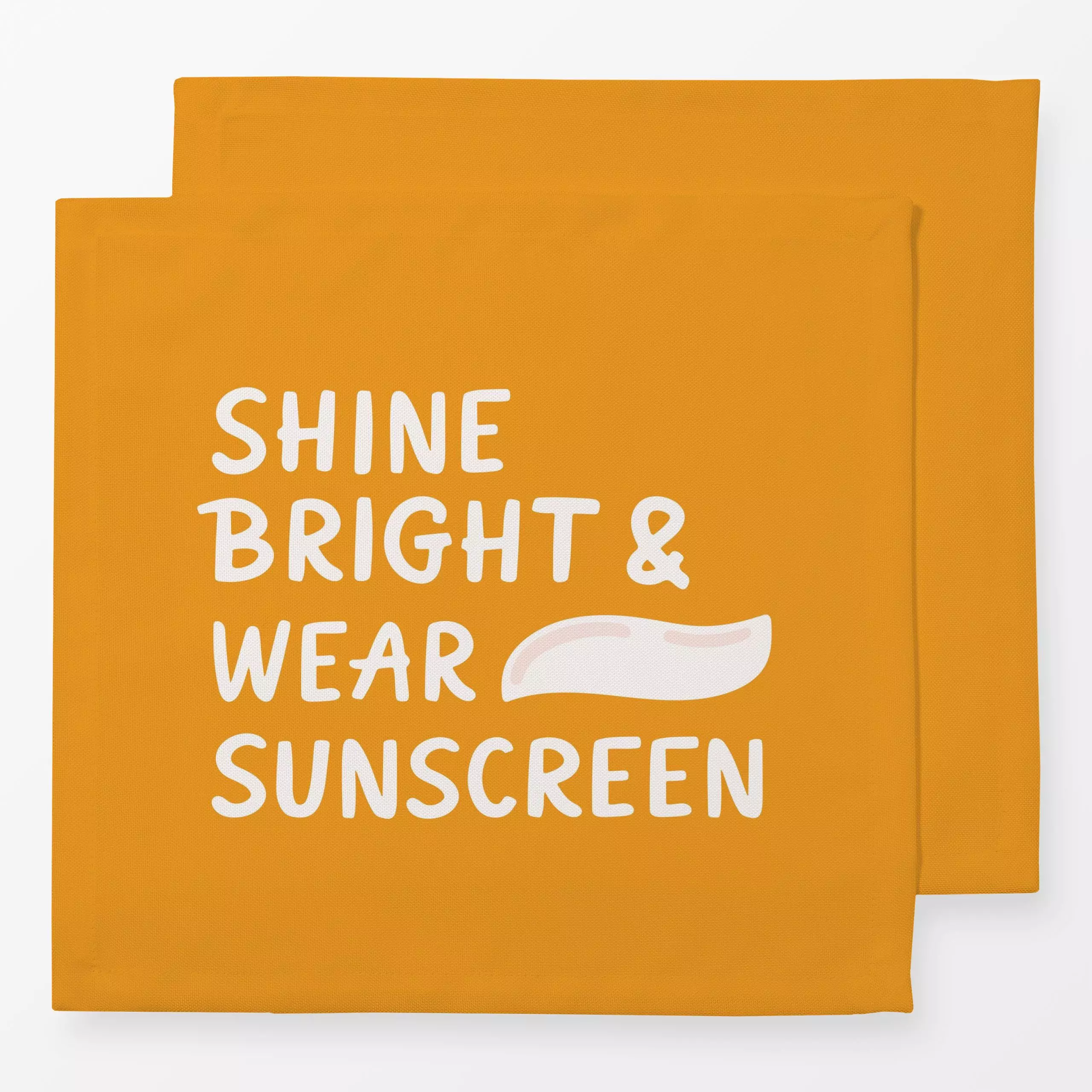 Servietten Shine Bright gelb - Sommer, Sprüche & Schriftzüge, Reise - von „Kathrin Woo"; Sonne, Sommer, Spruchkissen, Letter...