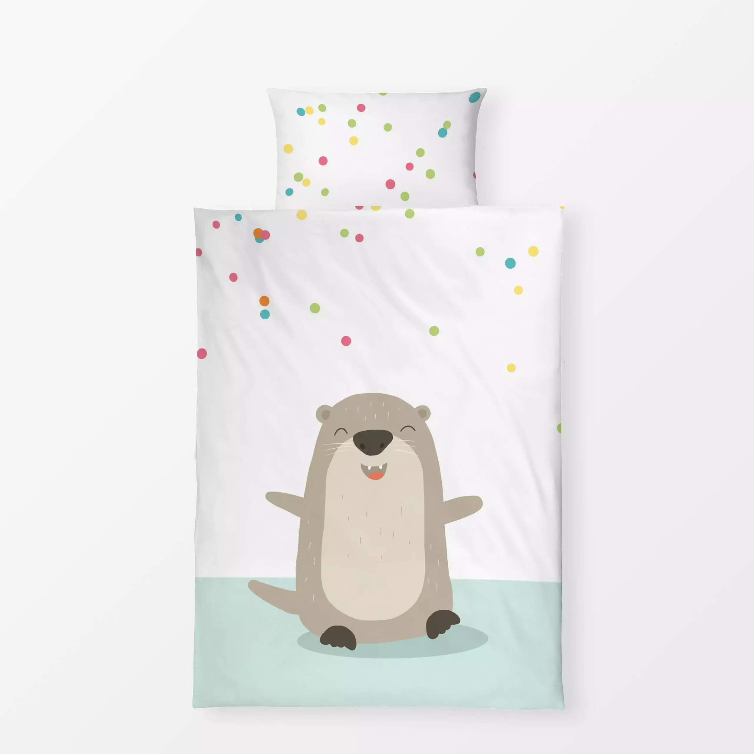 Bettwäsche Party Otter - Kinderzimmer & Motive für Kinder, Tiere, Symbole & Muster - von „Julia Reyelt"; Otter, Wildtiere, T...