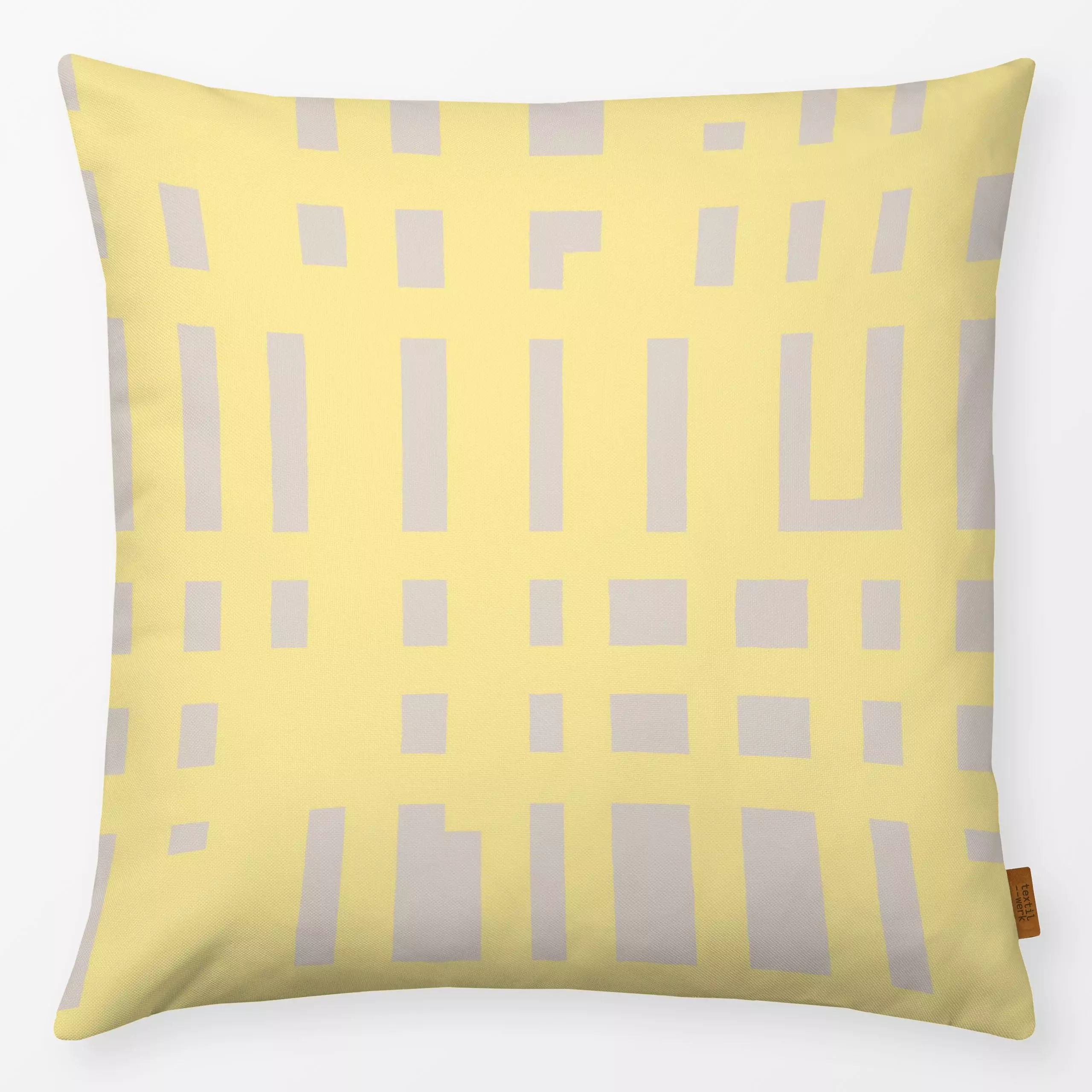 Kissen Struktur Gelb - Symbole & Muster - von „Sara Maria"; beige, modern, Scandinavian, Nordisch, Familienkissen, minimalis...