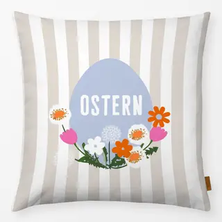 Kissen Osterei Auf Streifen Beige