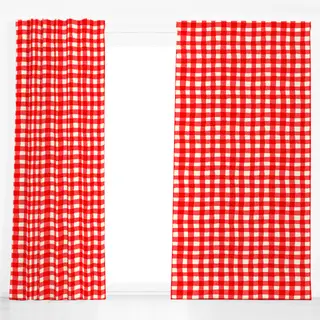 Dekovorhang Italian Red Gingham Pattern