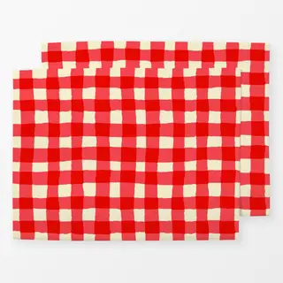 Tischset Italian Red Gingham Pattern