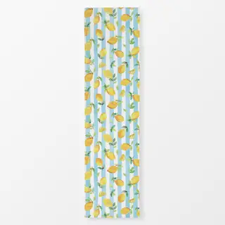 Tischläufer Zitronen Früchte Streifen Blau