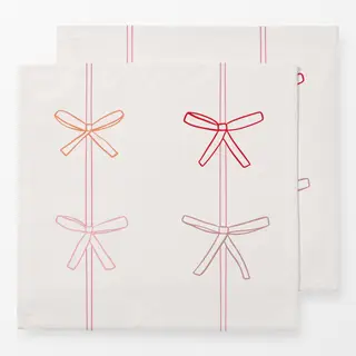 Servietten Schleife beige rosa