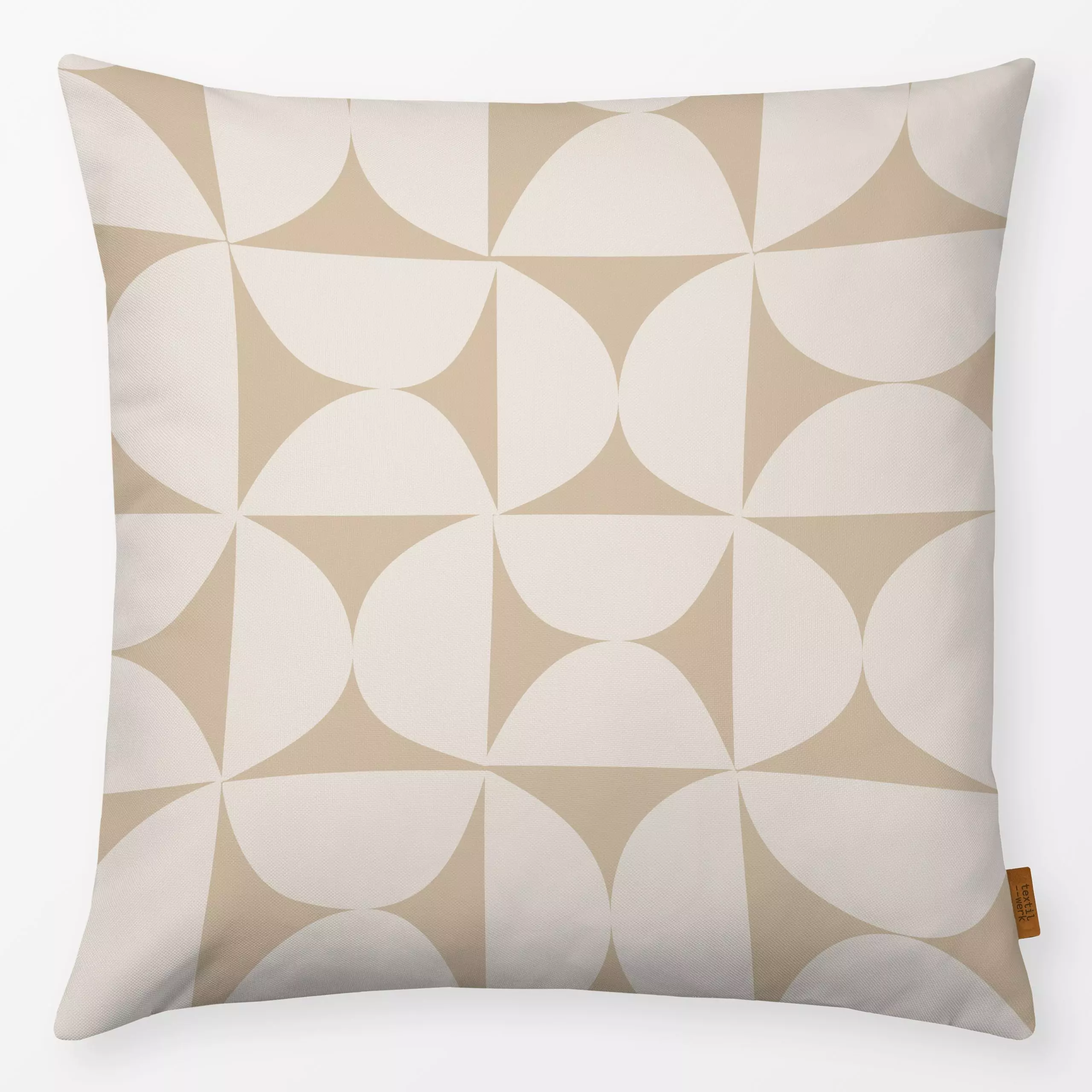 Kissen Die Siebziger Sand - Symbole & Muster, Retro & Vintage - von „Uta Naumann"; boho, minimal, abstrakt, Retro, Kreise, b...