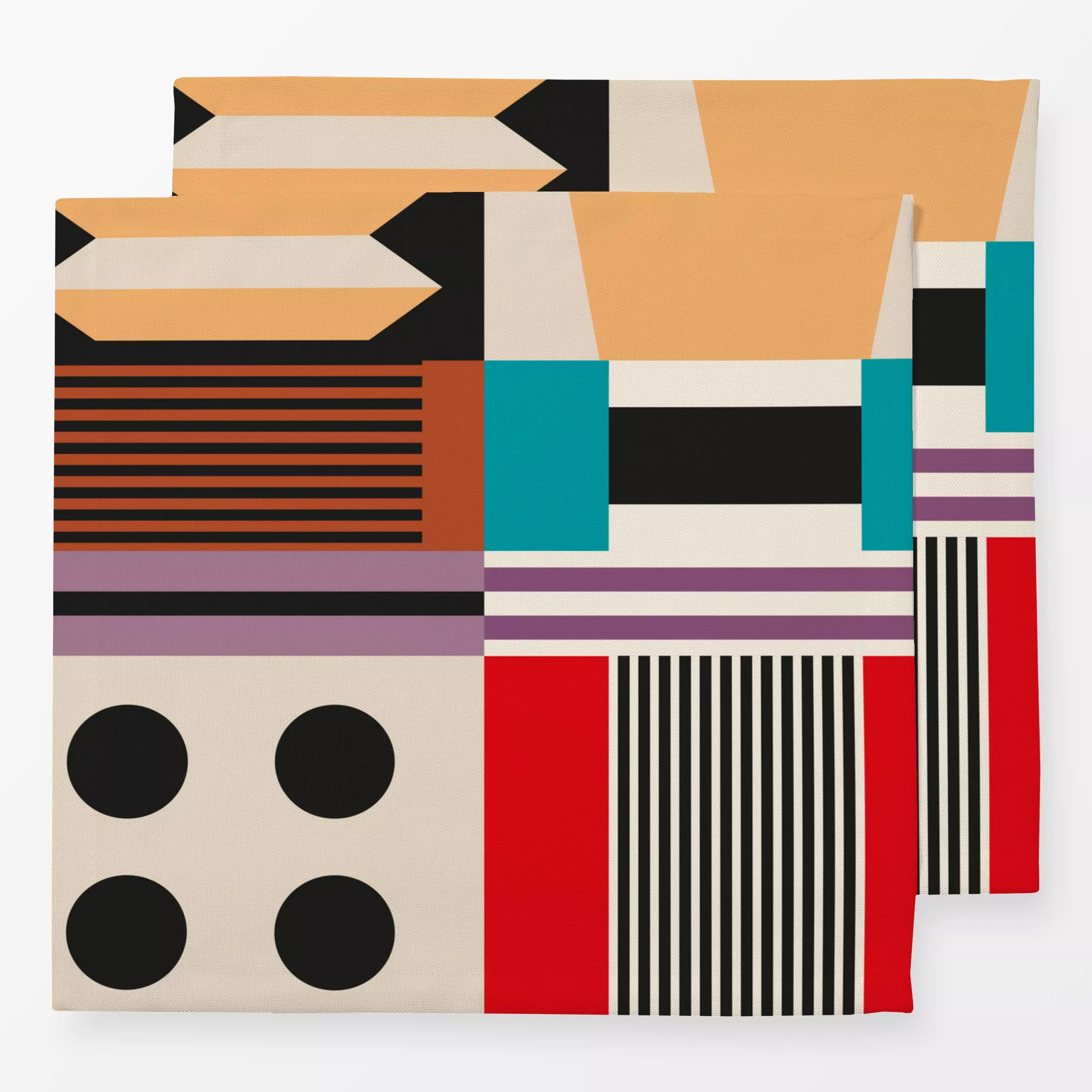 Servietten Nathalie Pop - Symbole & Muster - von „BOUDOIR BOBO"; Geometrisch, formen, Grafik, Color, colorful, geometric, Ba...