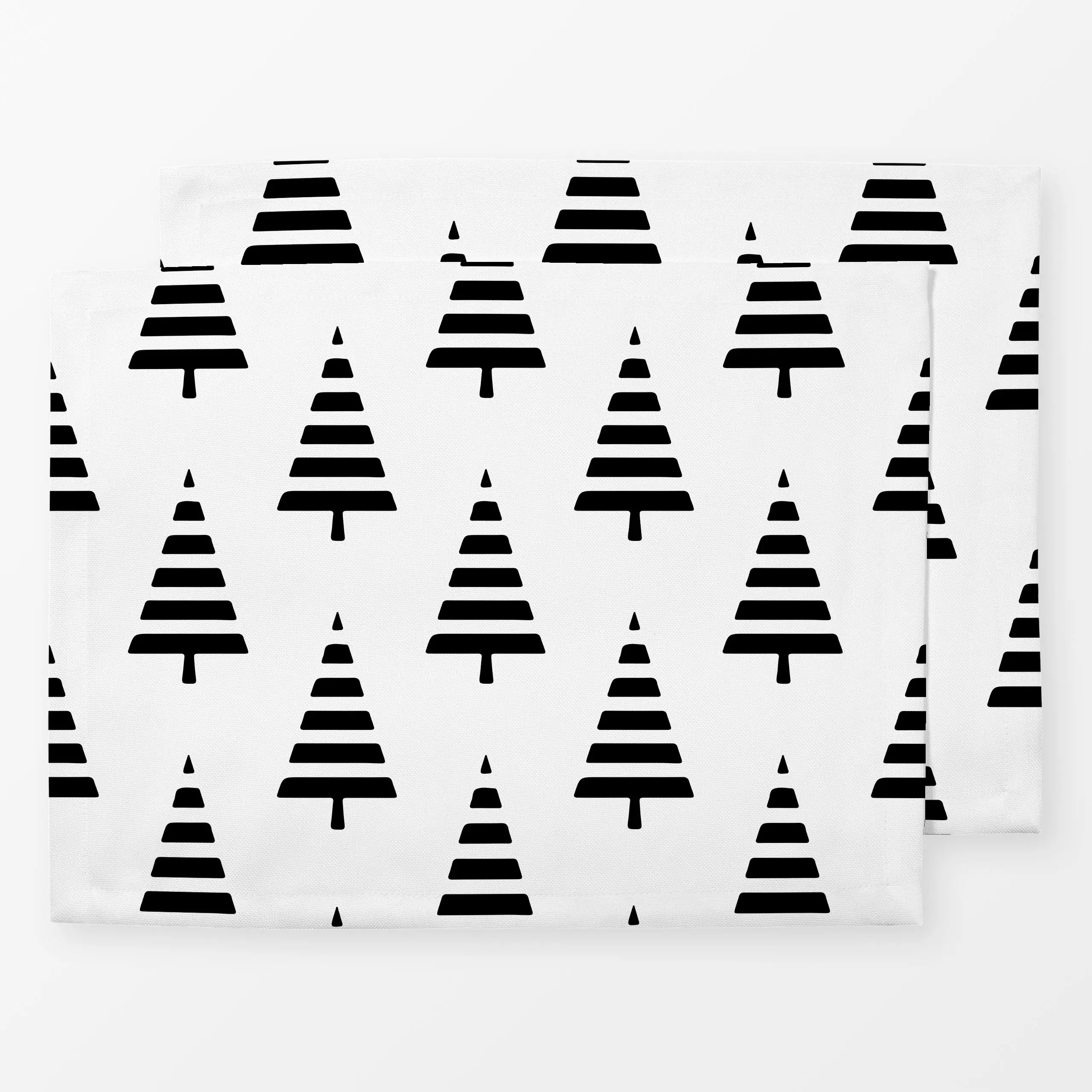 Tischset Nordic Noel Schwarz Weiß - Weihnachten - von „Andrea Haase"; skandinavisch, Bäume, Minimalismus, modern, Silhouette...