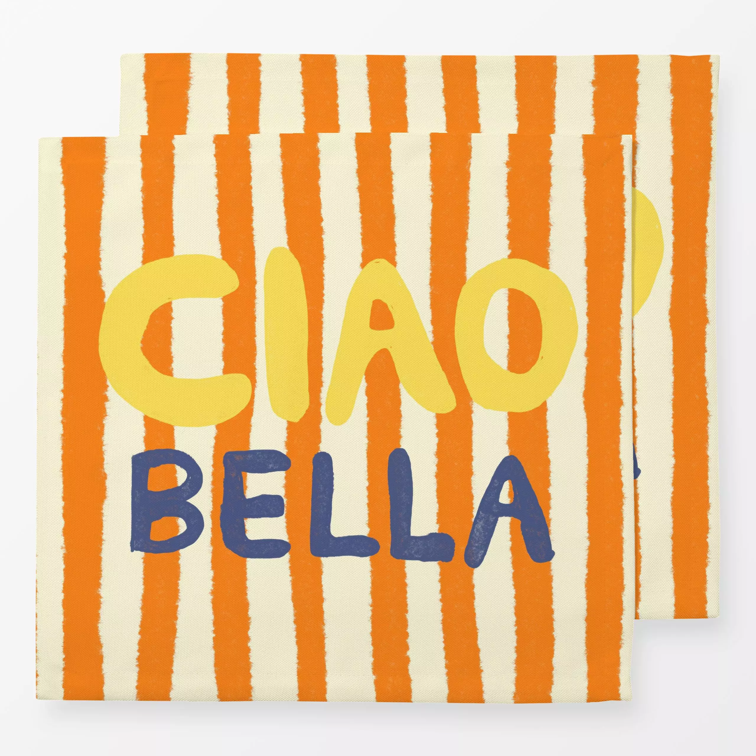 Servietten Ciao Bella - Sommer, Sprüche & Schriftzüge, Reise - von „Studio Dolci"; Streifen, Zitate und Slogans, Sommer, Url...