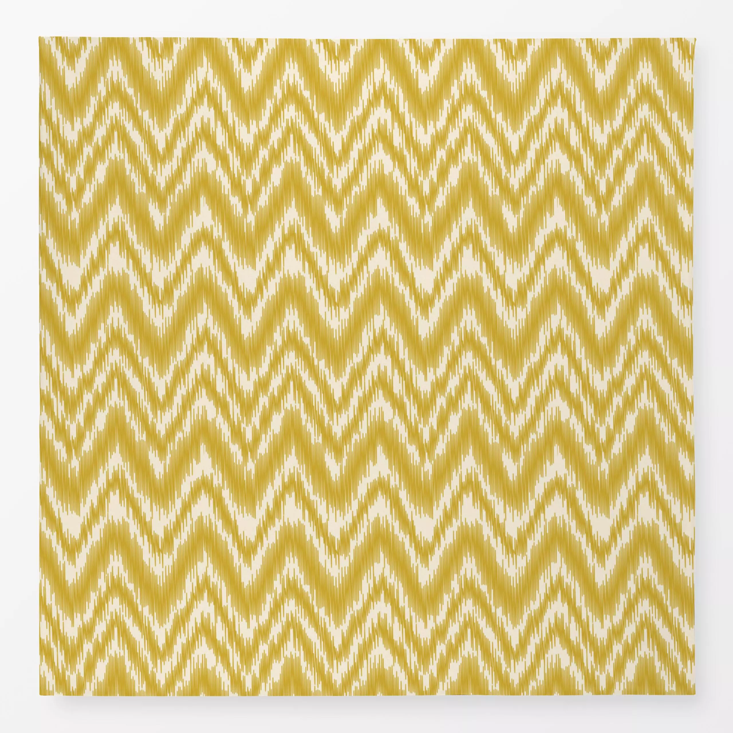 Tischdecke Ikat Gelb - Symbole & Muster - von „DEINKI"; abstrakt, Geometrisch, gelb, Zickzack, senfgelb, Chevron, ikat