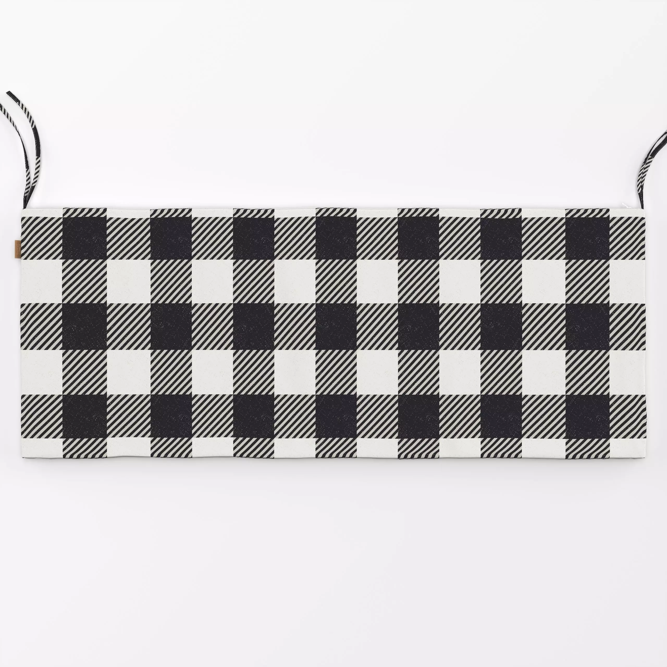 Bankauflage Christmas Check sw - Weihnachten, Winter, Symbole & Muster - von „Katrin Graff"; Karo, winterdeko, kariert, ging...