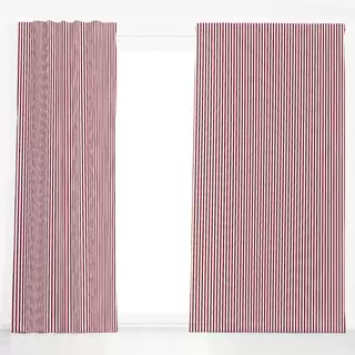 Dekovorhang Streifen Rot Offwhite